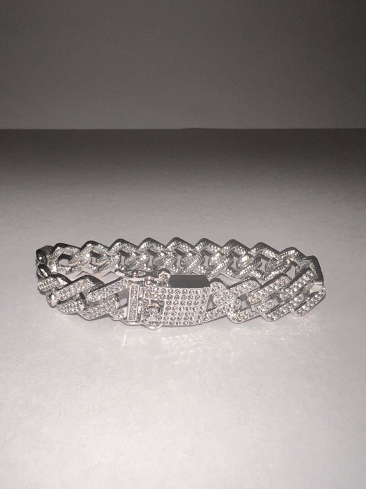 13mm Cuban link silver women’s bracelet