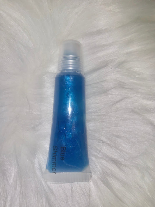 Blue shimmer lip gloss